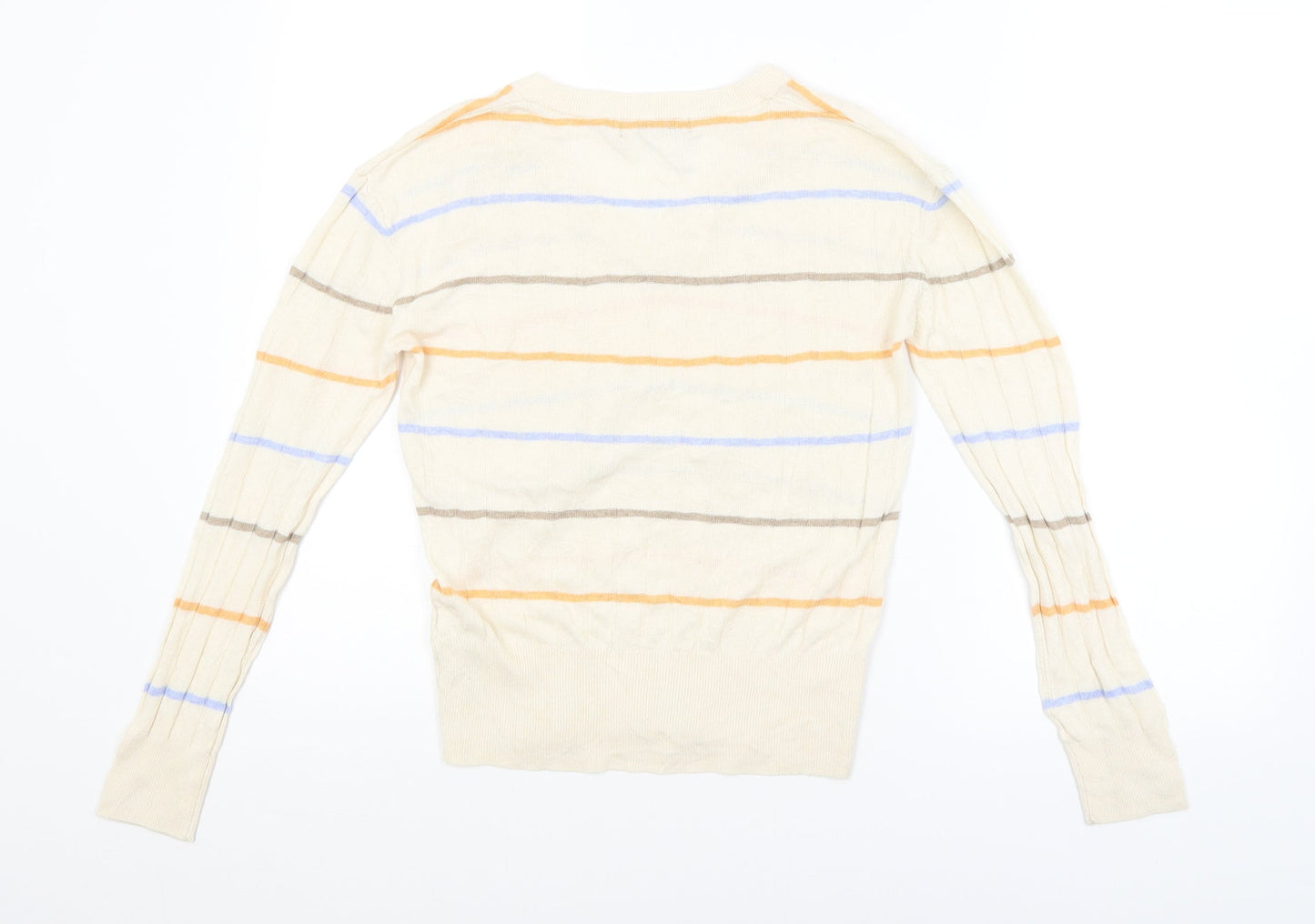 M&S Mens Beige Striped  Pullover Jumper Size S