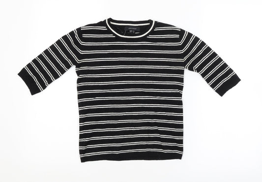 Atmosphere Womens Black Striped  Pullover Jumper Size 8