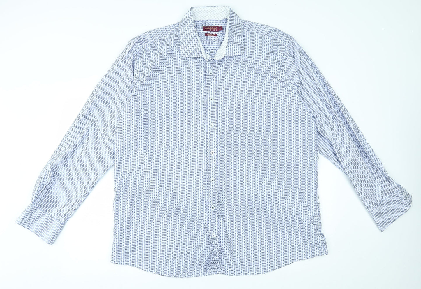 Italian classic Mens Blue Striped   Button-Up Size XL