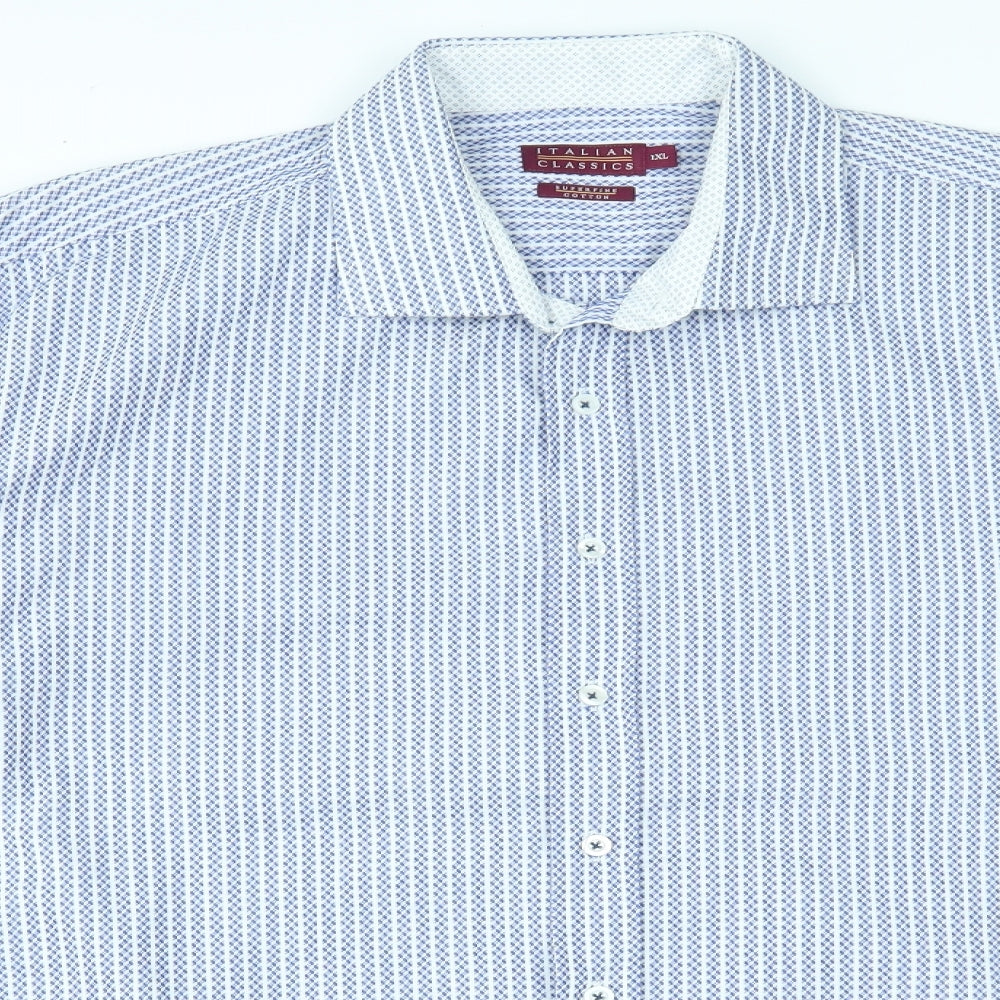 Italian classic Mens Blue Striped   Button-Up Size XL