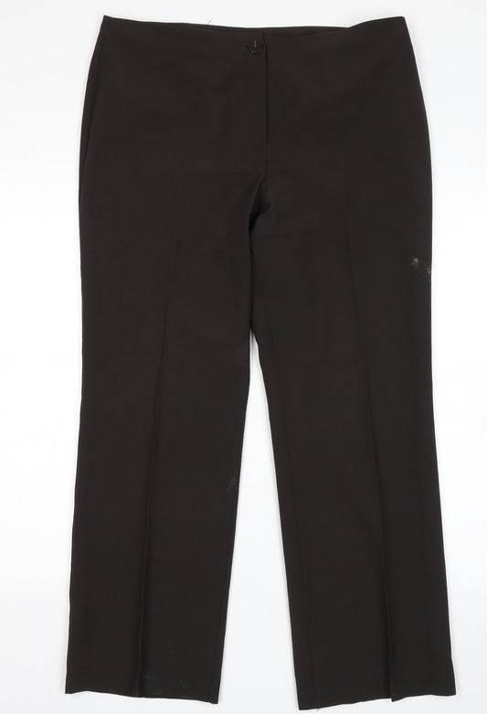 M&S Womens Black   Trousers  Size 14 L28 in