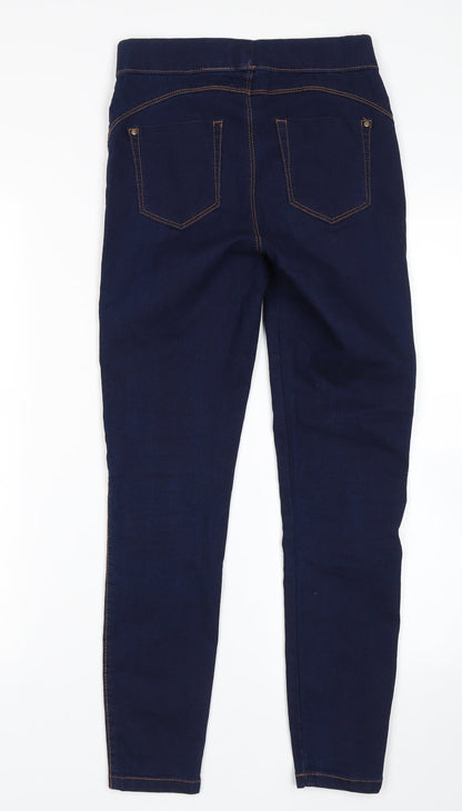 Back view of Denim Co women’s blue jegging jeans, size UK 4, 27-inch leg