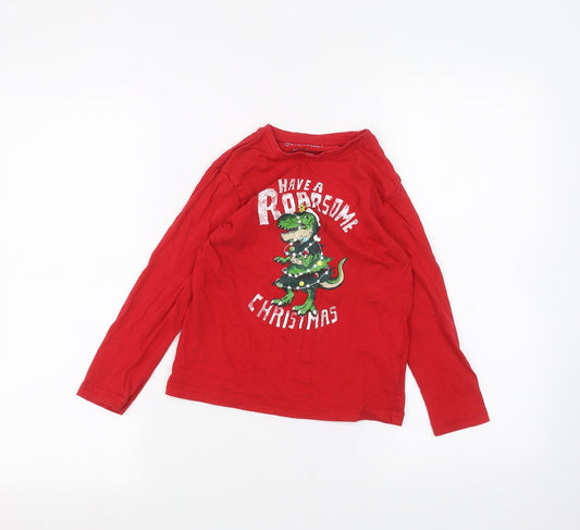 Primark Girls Red   Basic T-Shirt Size 6-7 Years