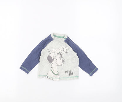 Front view of Disney Baby Grey Basic T-Shirt, size 3-6, Months