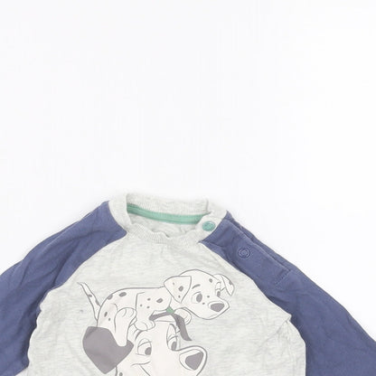 Close-up detail of Disney Baby Grey Basic T-Shirt, size 3-6, Months