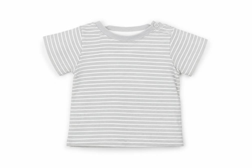 Earlydays Baby Grey Striped  Basic T-Shirt Size 6-9 Months