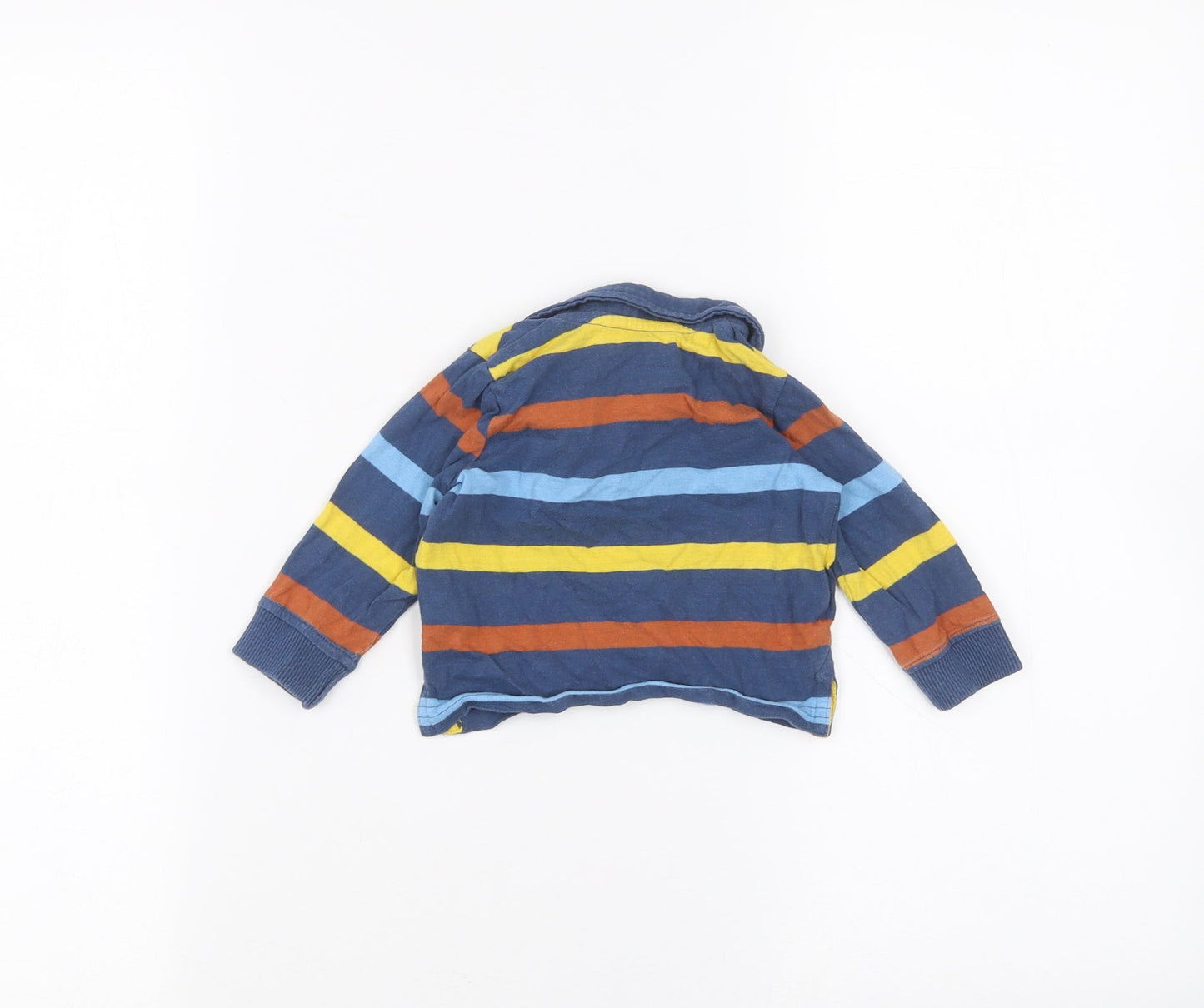 M&Co Baby Blue Striped  Basic Polo Size 3-6 Months