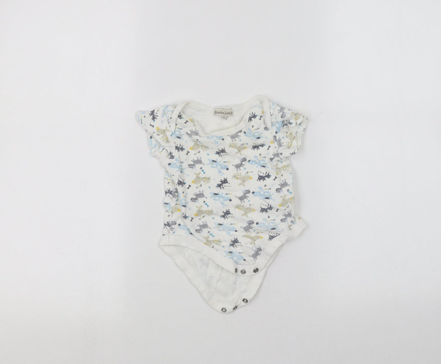 Babaluno Baby White   Babygrow One-Piece Size 3-6 Months