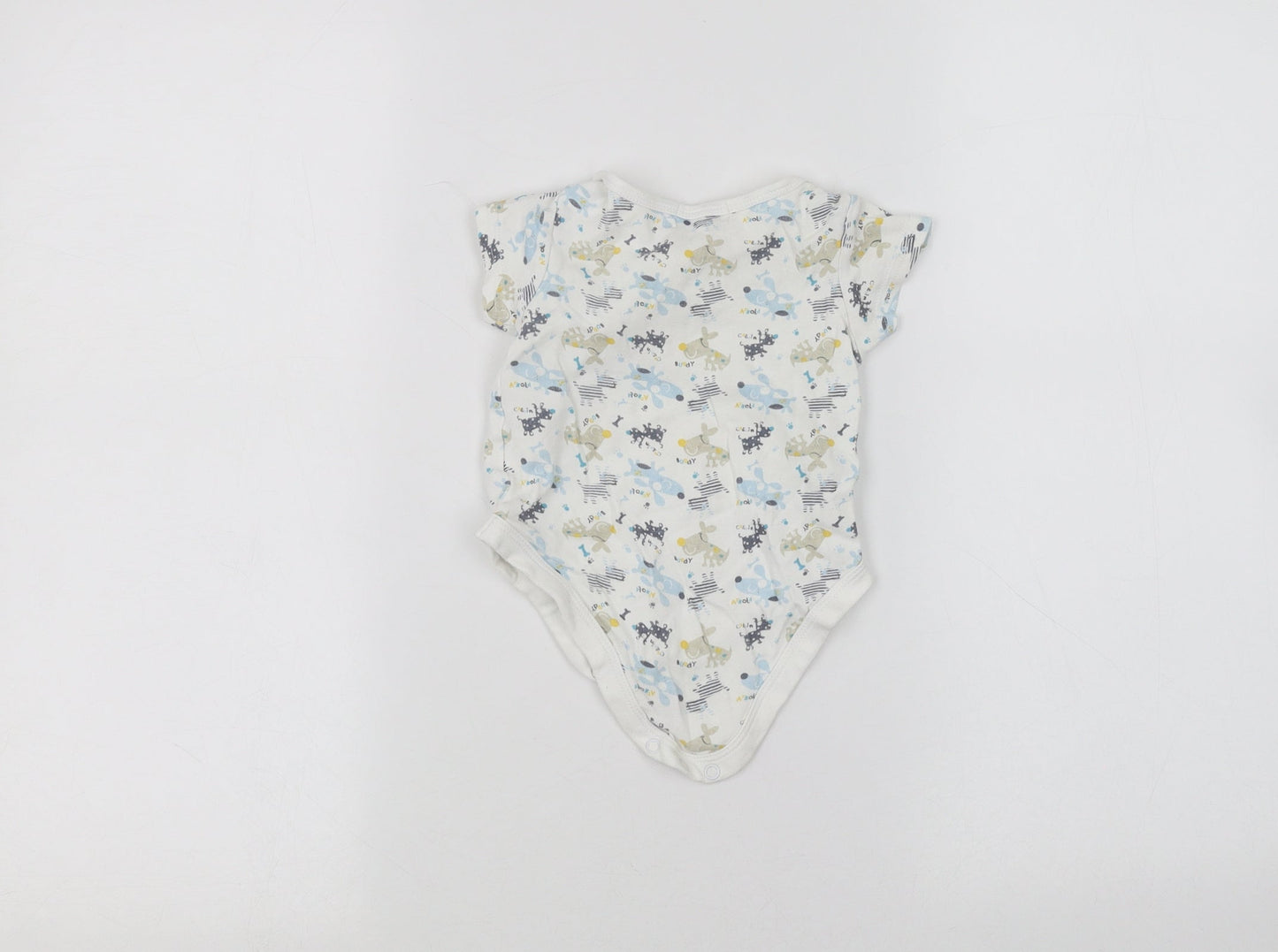 Babaluno Baby White   Babygrow One-Piece Size 3-6 Months