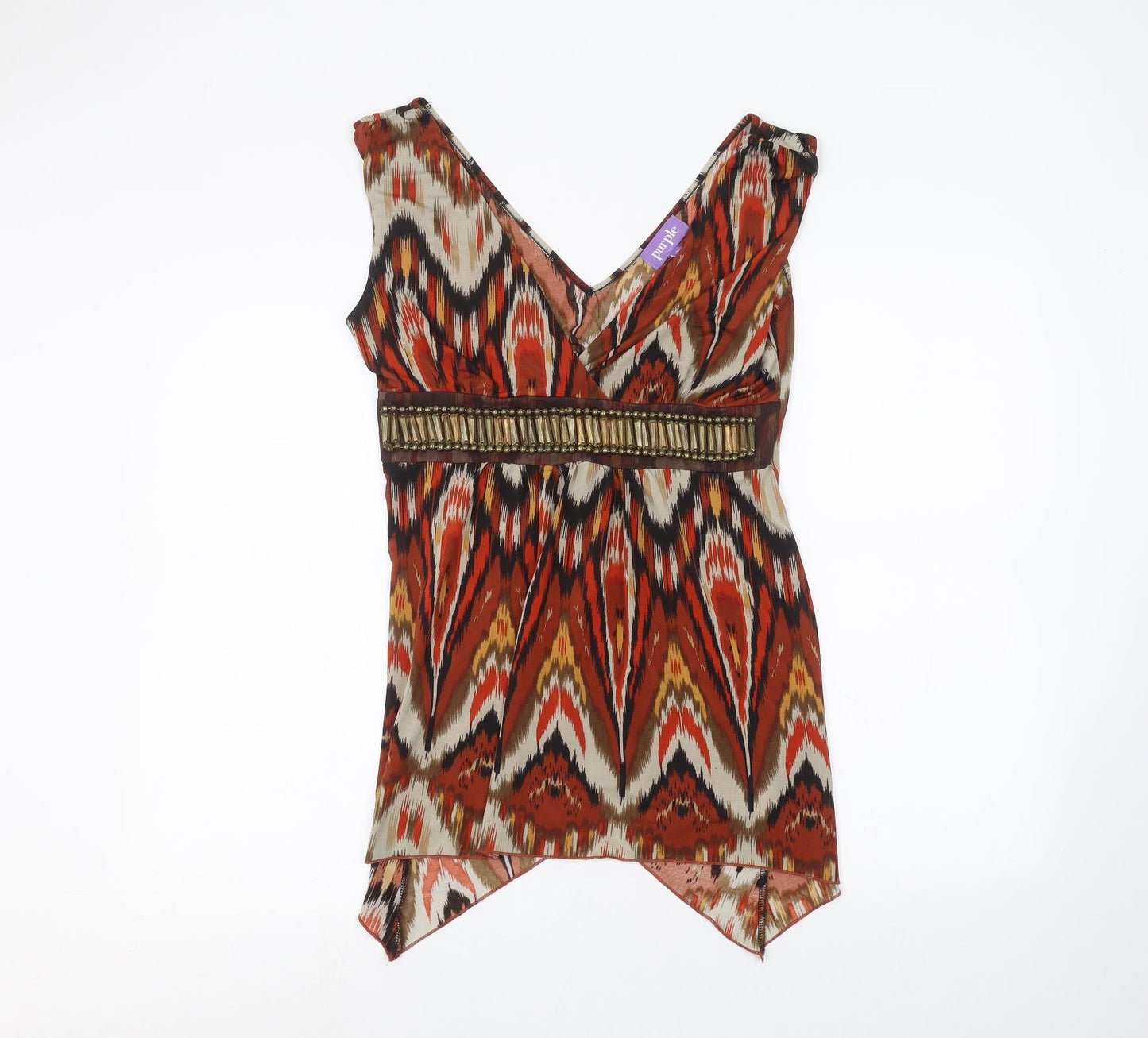 Purple Womens Multicoloured   Basic Blouse Size L