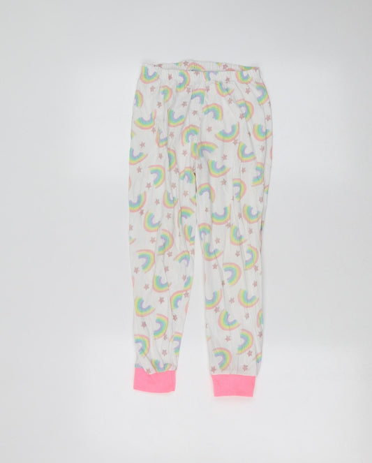 Primark Girls White   Sweatpants Trousers Size 7-8 Years