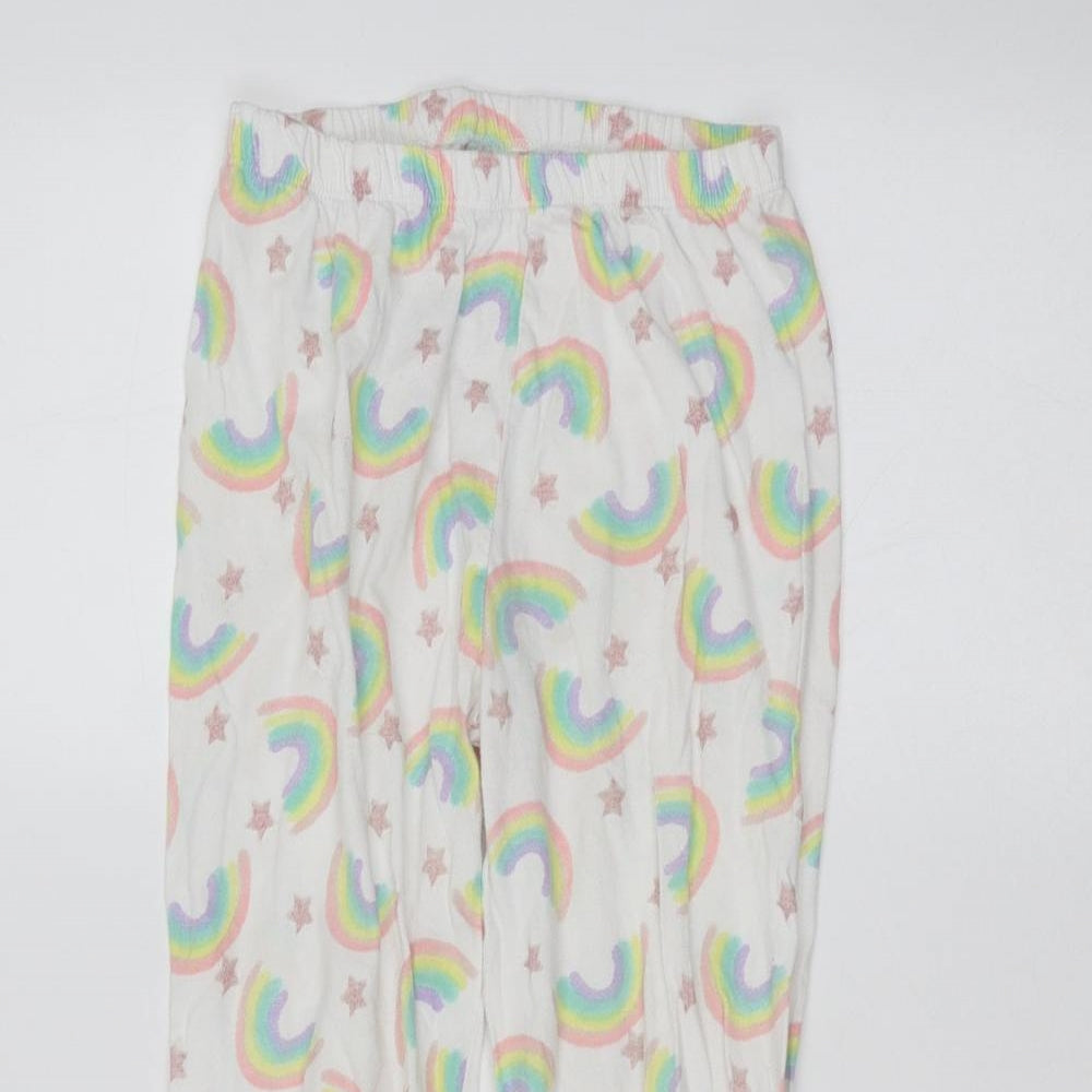 Primark Girls White   Sweatpants Trousers Size 7-8 Years