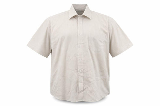 Greenwoods Mens Beige Striped   Button-Up Size 16
