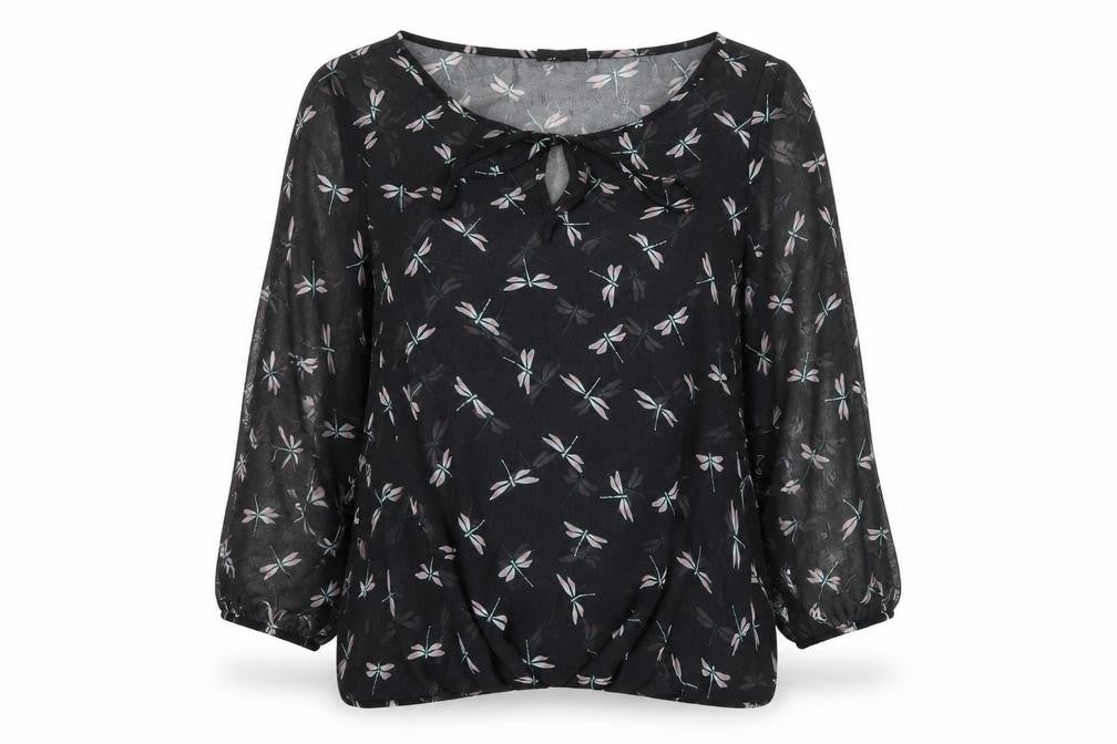 NEXT Womens Black  Mesh Basic Blouse Size 10