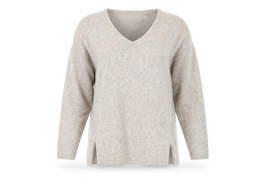 Front view of Papaya women’s brown knit jumper, size S
