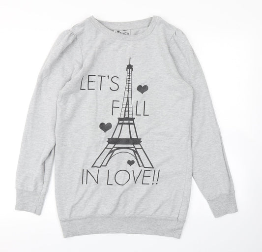 Denim CO Womens Grey   Pullover Sweatshirt Size 10  - Longline