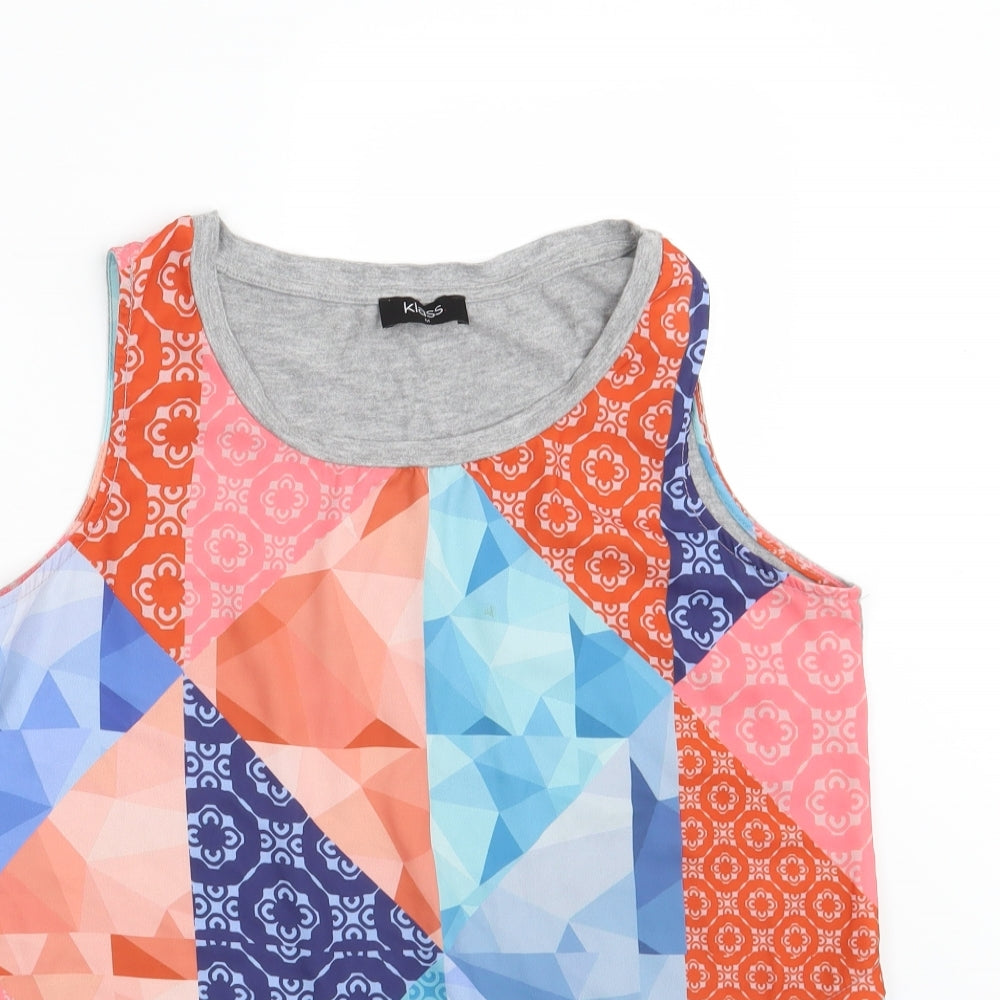 Klass Womens Multicoloured Geometric  Basic Tank Size M
