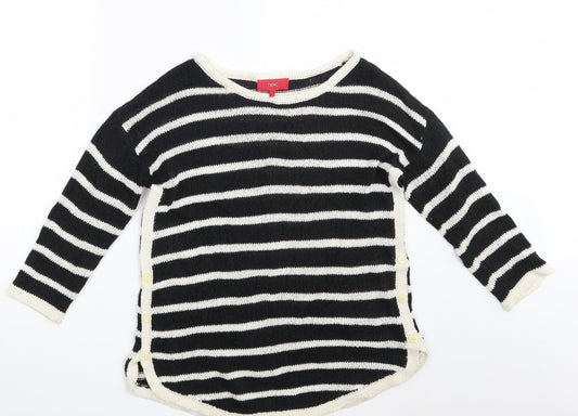 NEXT Womens Black Striped  Pullover Jumper Size 10