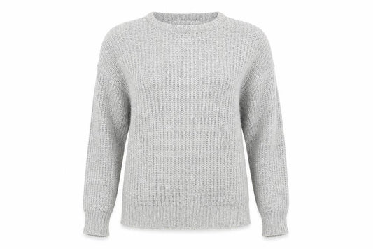 Front view of Atmosphere women’s grey jumper, size UK 8