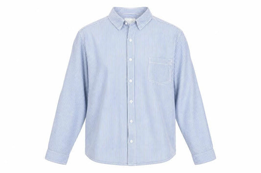 New Look Mens Blue Striped   Button-Up Size L