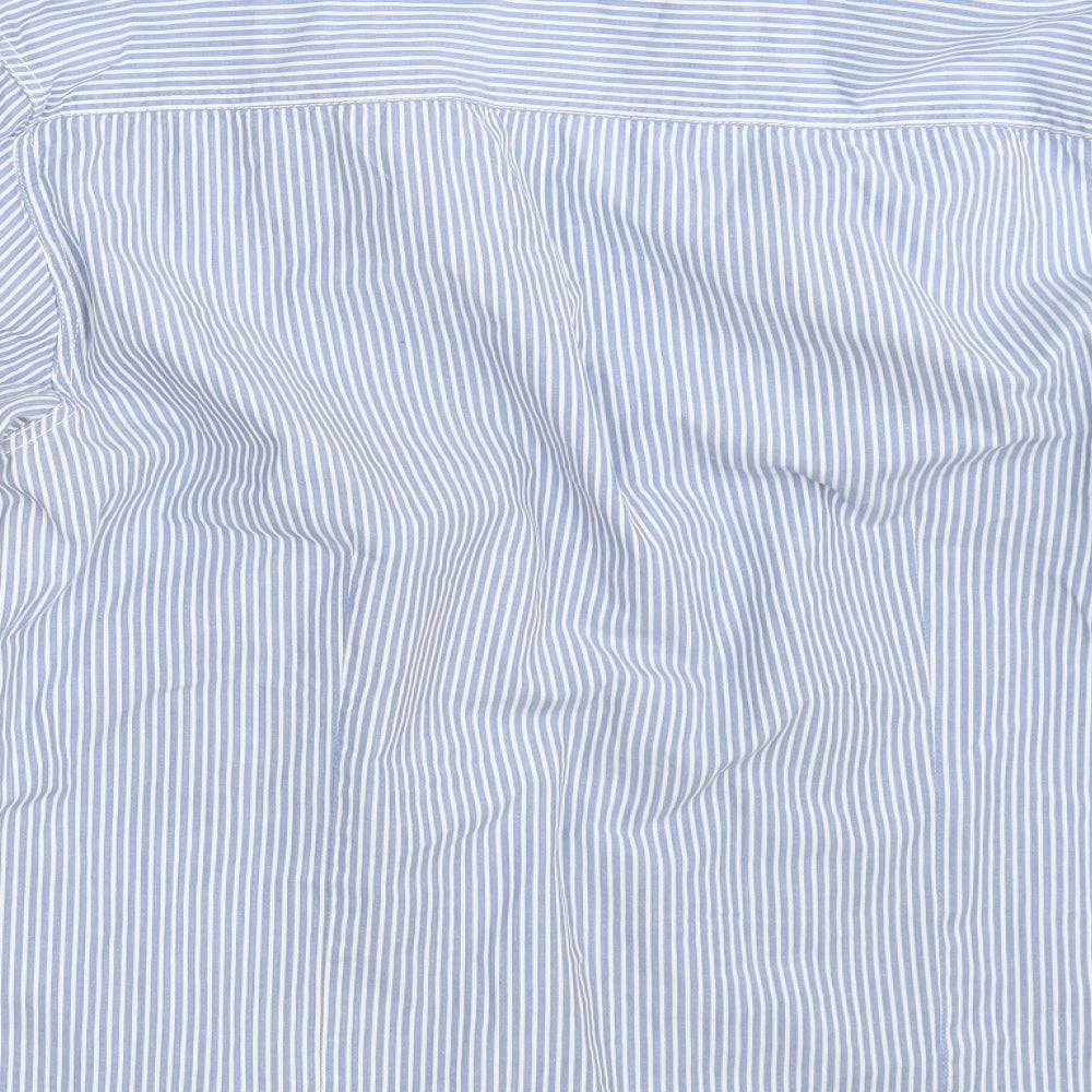 New Look Mens Blue Striped   Button-Up Size L