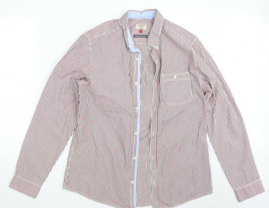 NEXT Mens Red Striped   Button-Up Size L