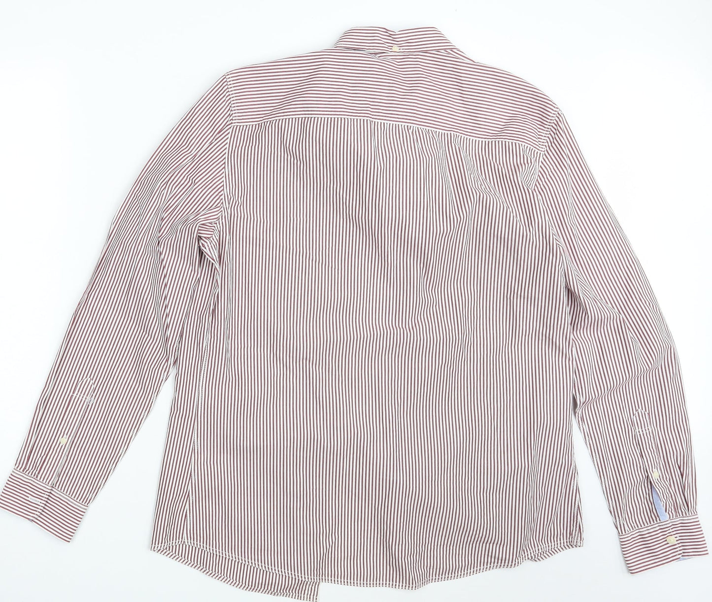 NEXT Mens Red Striped   Button-Up Size L