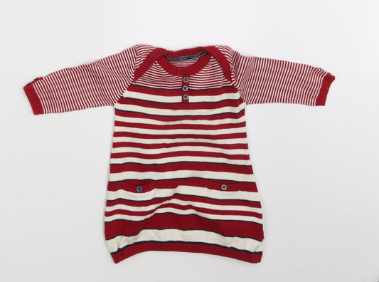 M&S Girls Multicoloured Striped  Pullover Jumper Size 3-6 Months