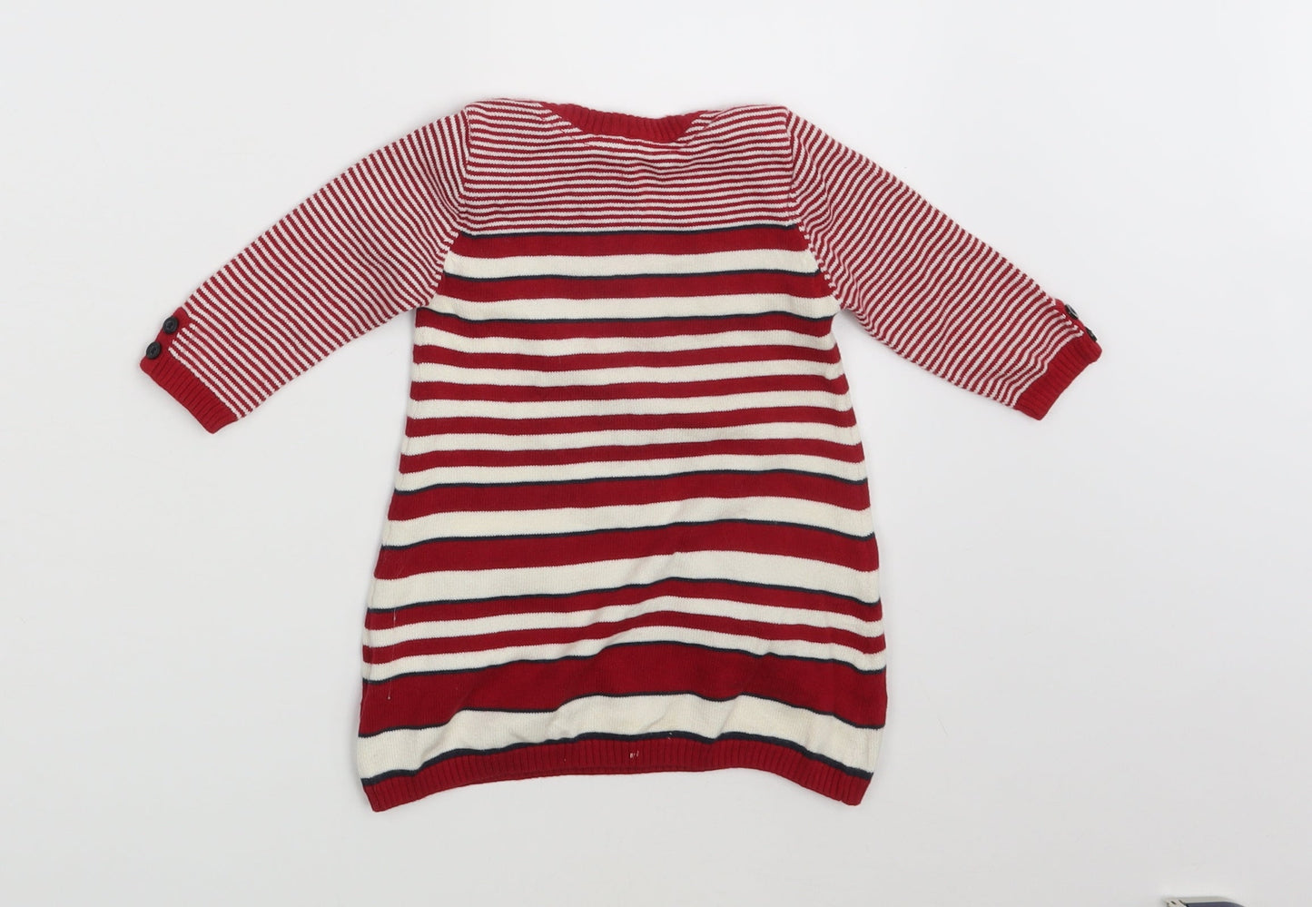 M&S Girls Multicoloured Striped  Pullover Jumper Size 3-6 Months