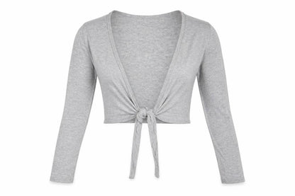 Front view of south women’s grey wrap t-shirt, size UK 12