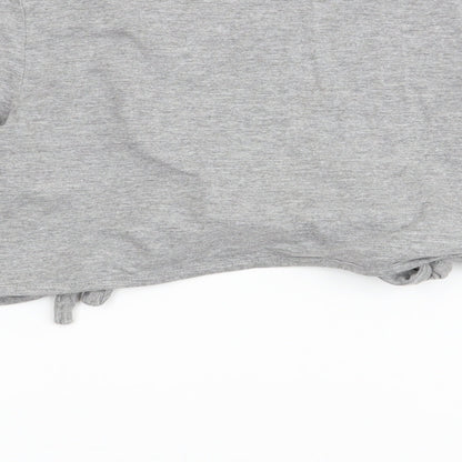 Brand and care label for south women’s grey wrap t-shirt, size UK 12