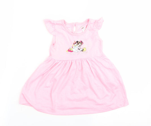 Disney Girls Pink   Fit & Flare  Size 6-9 Months