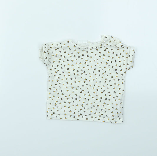 NEXT Girls Multicoloured Animal Print  Basic T-Shirt Size 3-6 Months