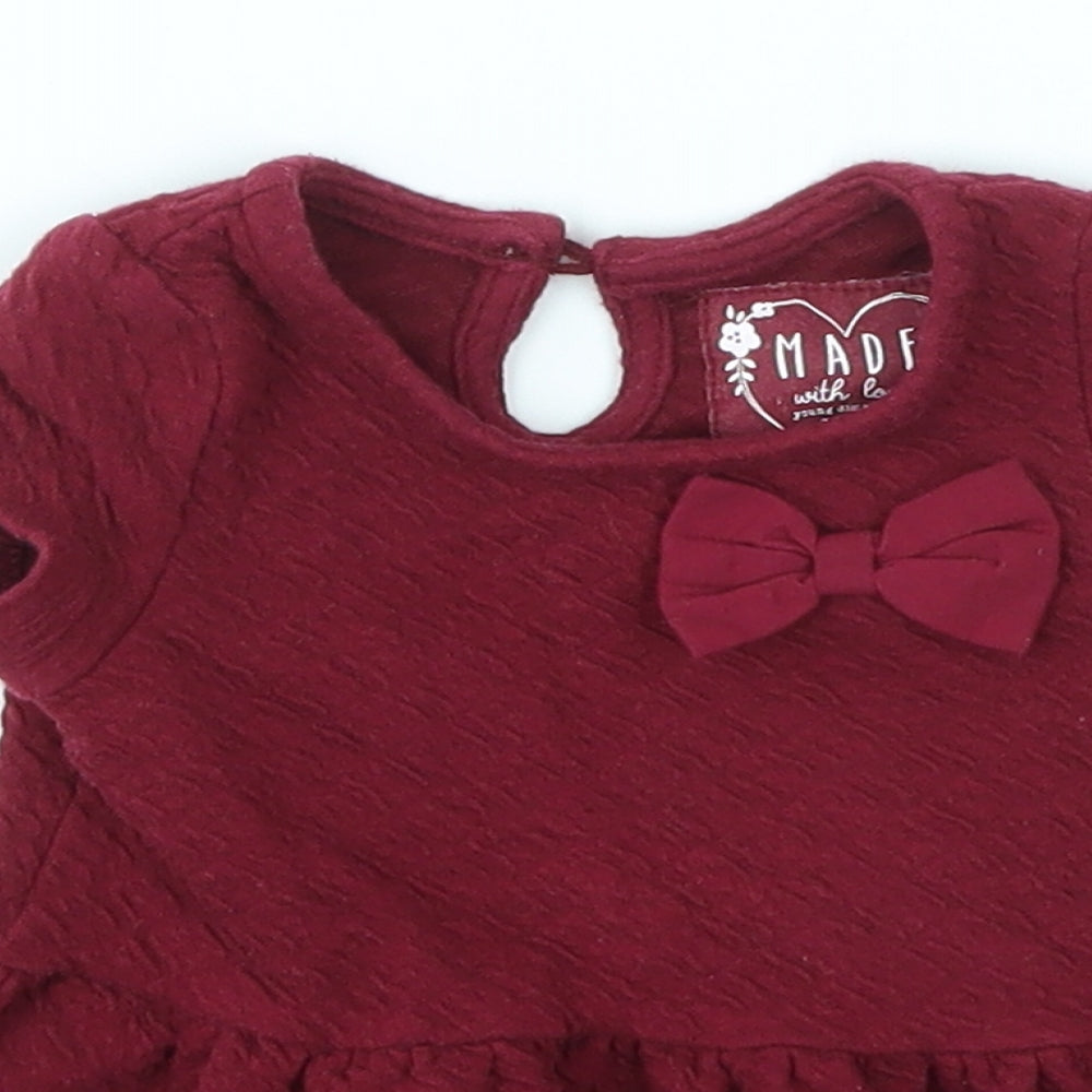 Young Dimension Girls Red   Basic T-Shirt Size 3-6 Months