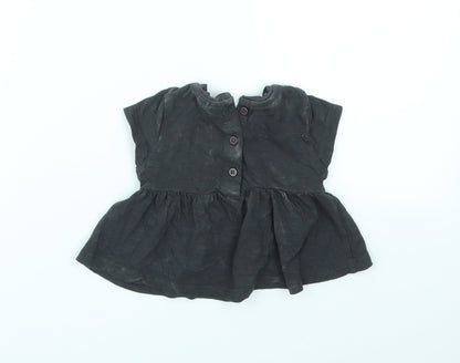 Back view of Next girls’ black basic t-shirt size newborn