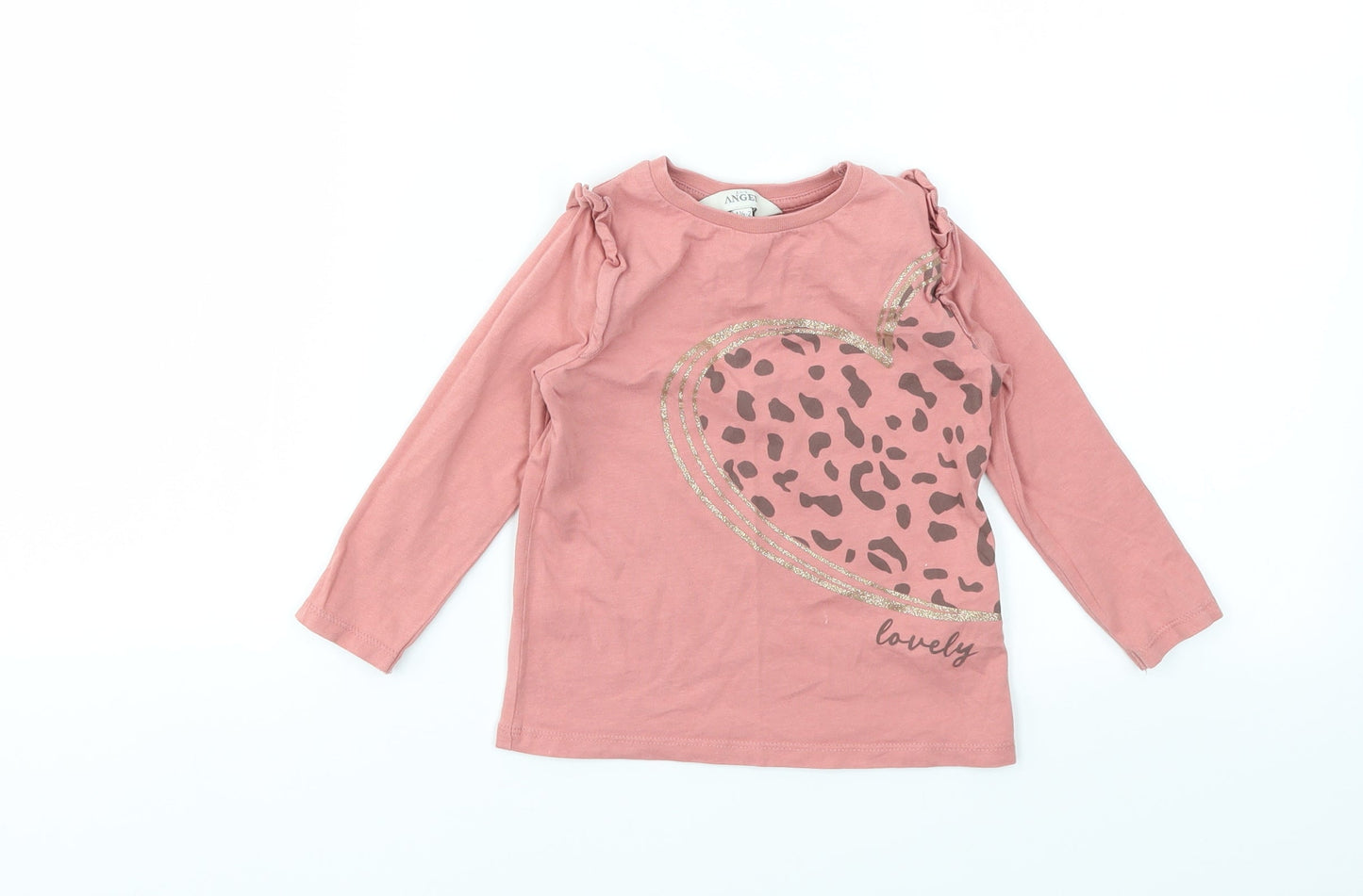 Angel Girls Pink   Basic T-Shirt Size 12-18 Months