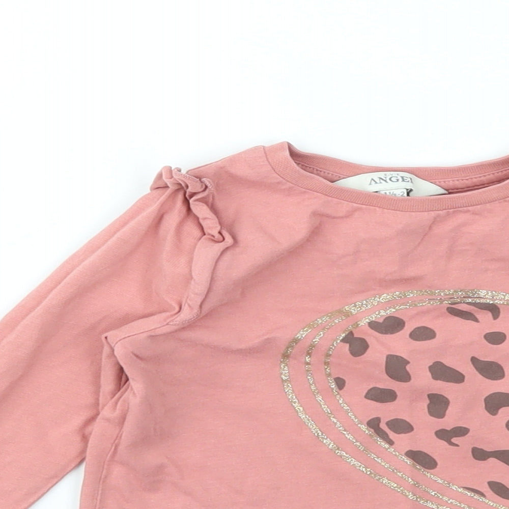 Angel Girls Pink   Basic T-Shirt Size 12-18 Months