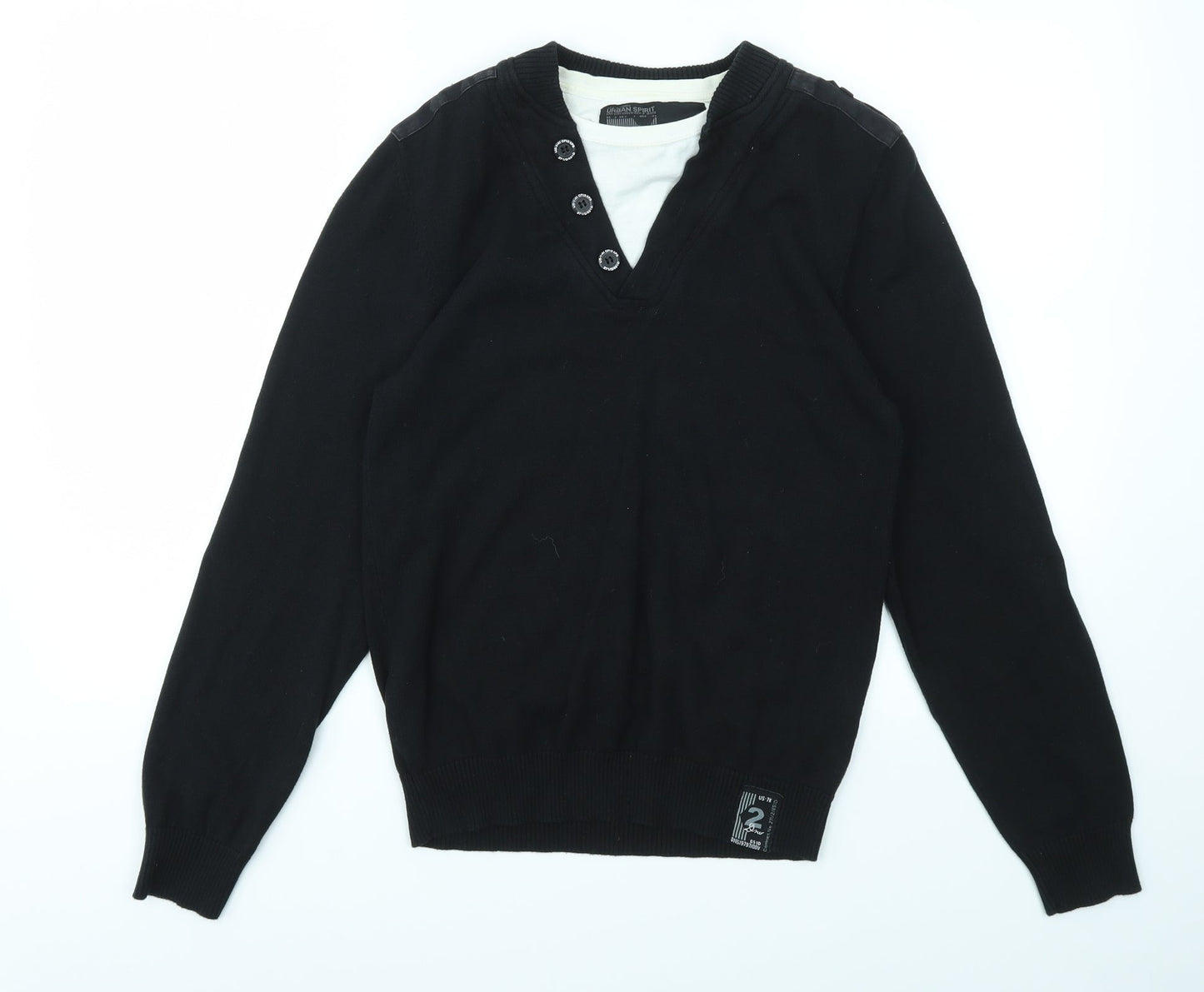 UrbanSpirit Mens Black   Pullover Sweatshirt Size S