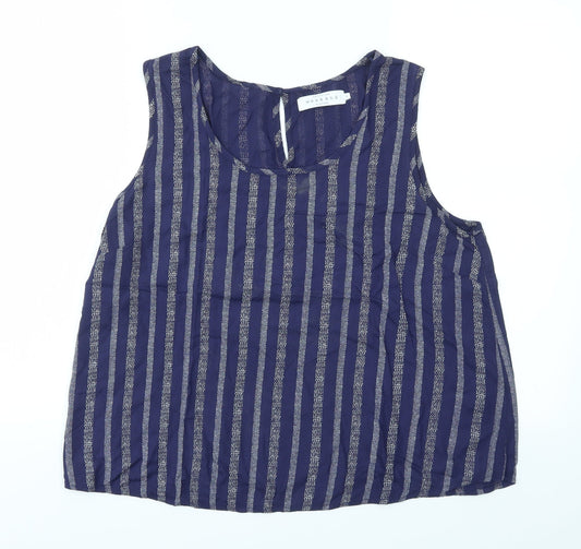 WEEKEND  Womens Blue Geometric  Basic Blouse Size 12