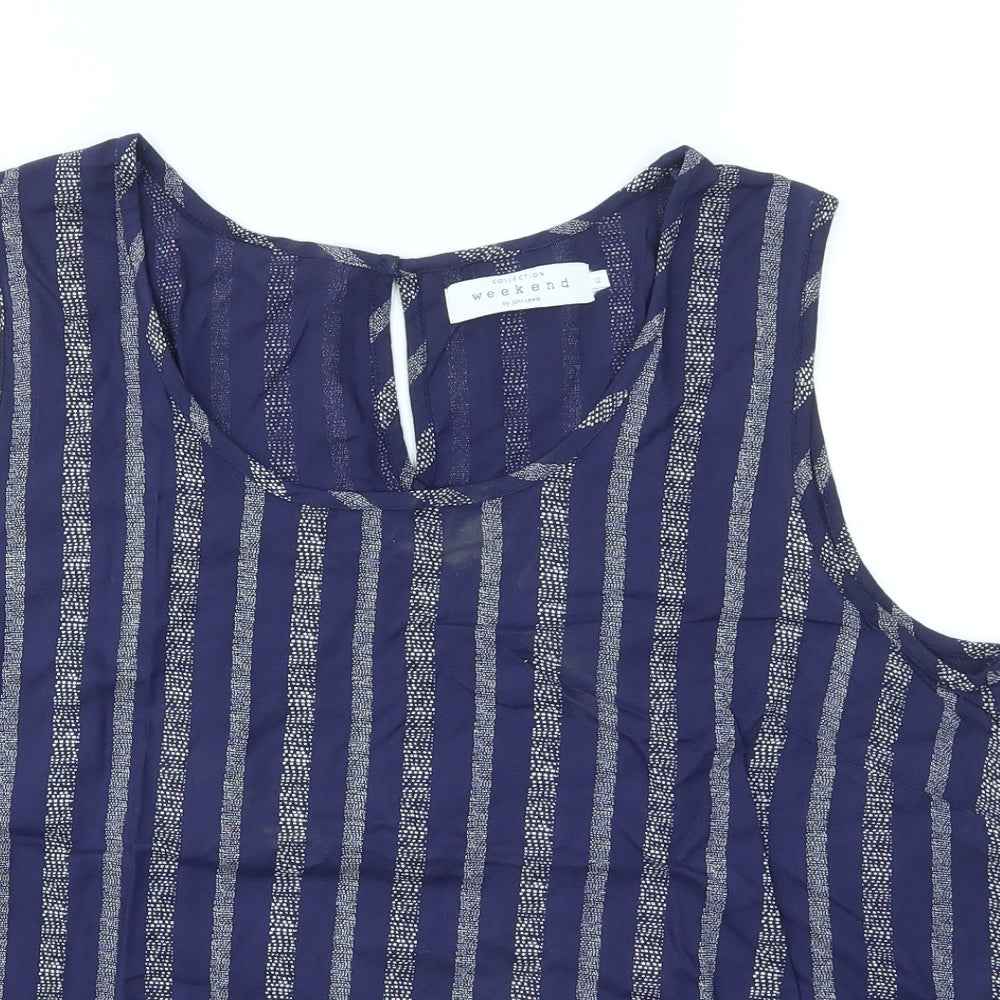 WEEKEND  Womens Blue Geometric  Basic Blouse Size 12