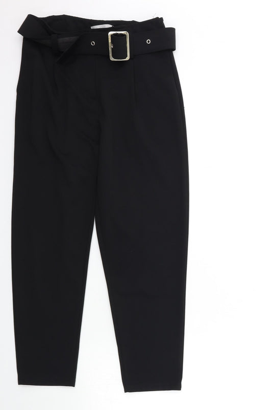 Krisp Womens Black   Trousers  Size 8 L25 in