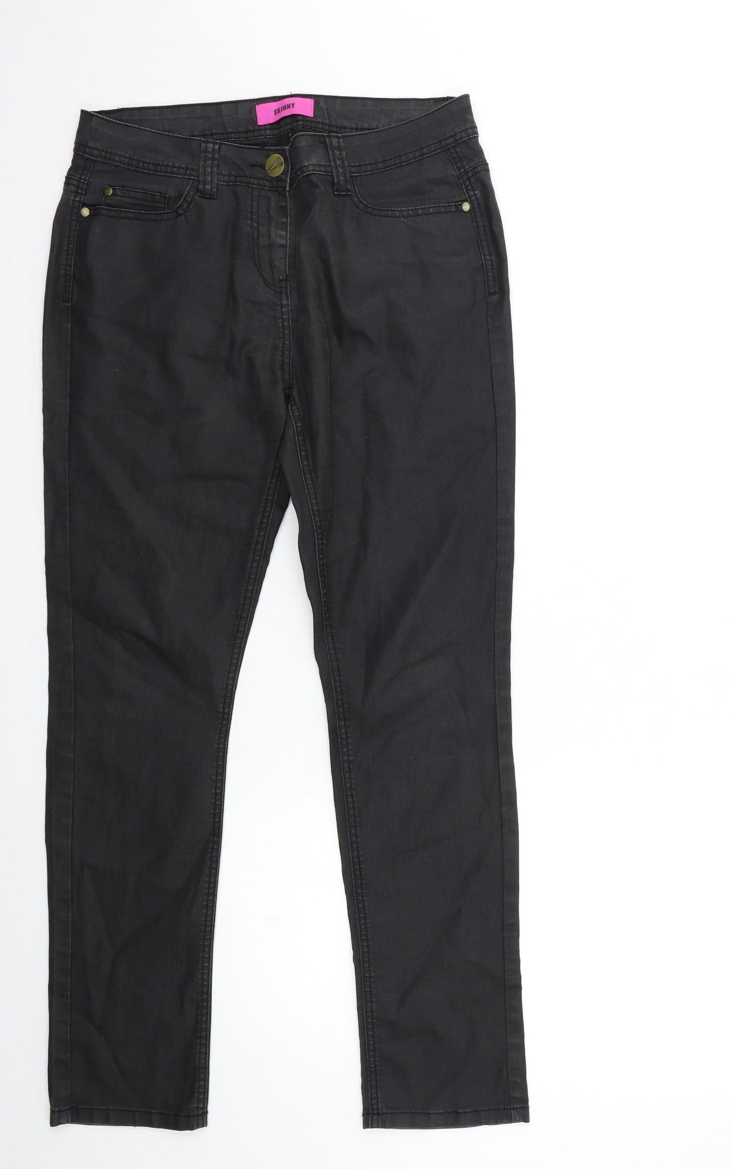 Preworn Womens Black  Denim Straight Jeans Size 30 in L30 in