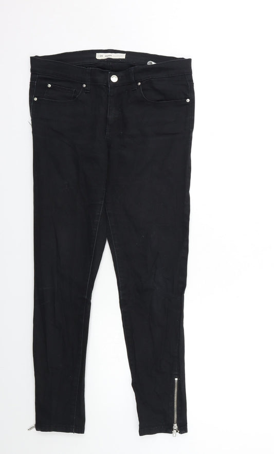Preworn Womens Black  Denim Skinny Jeans Size 29 in L28 in