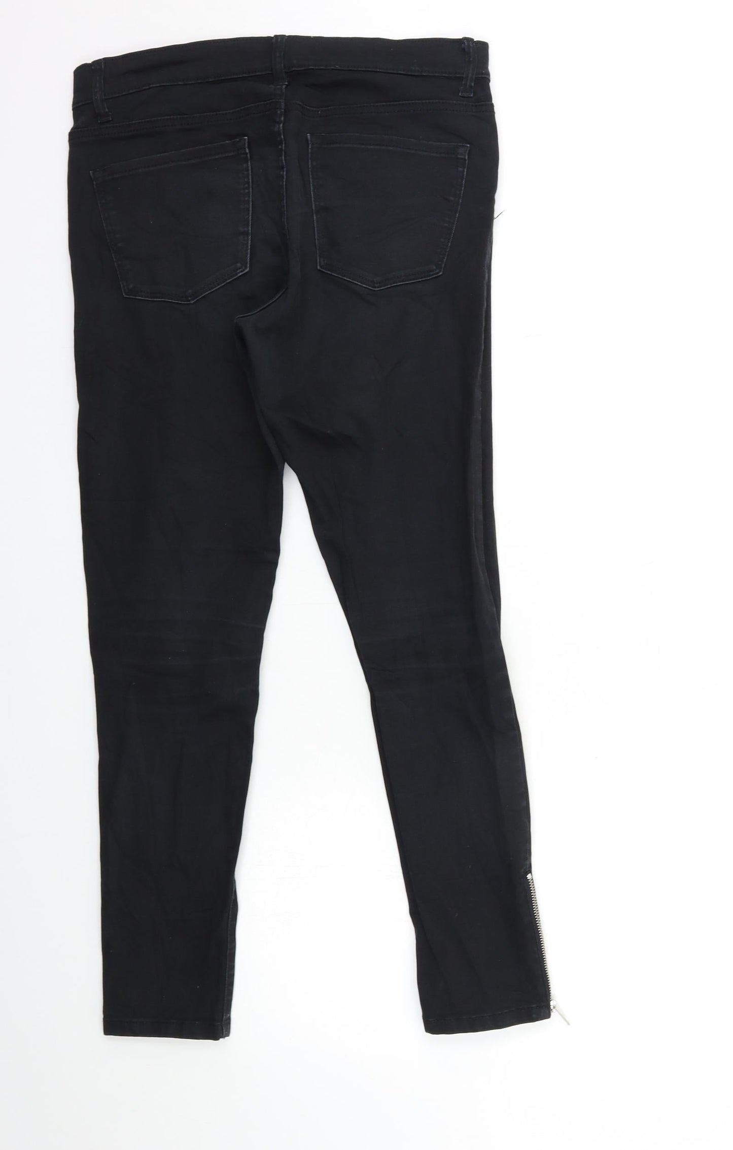 Preworn Womens Black  Denim Skinny Jeans Size 29 in L28 in