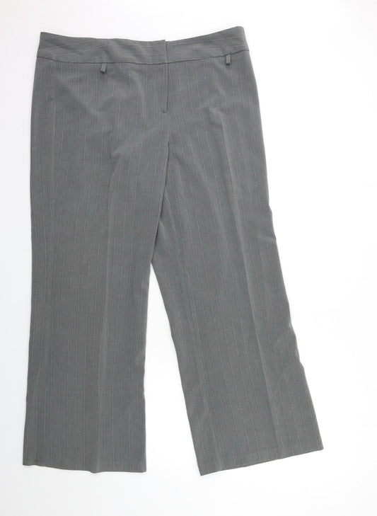 EVIE Womens Grey Striped  Trousers  Size 18 L30 in