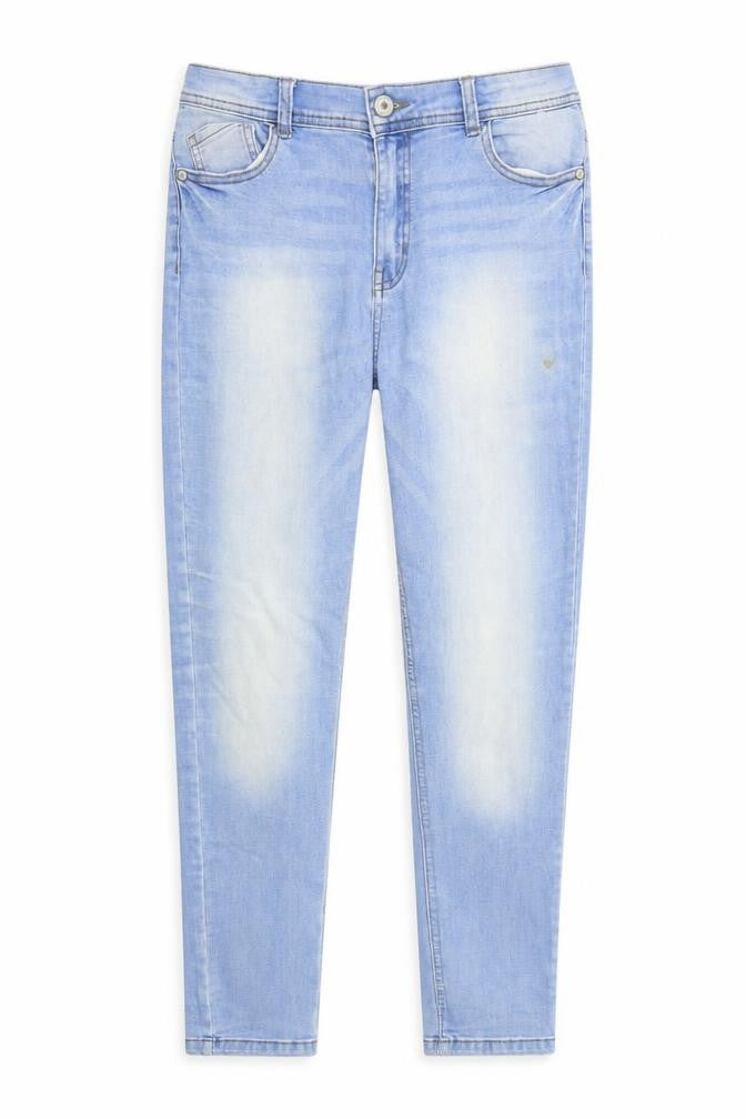 Front view of Denim & Co. girls’ blue denim skinny jeans, size 12-13, years