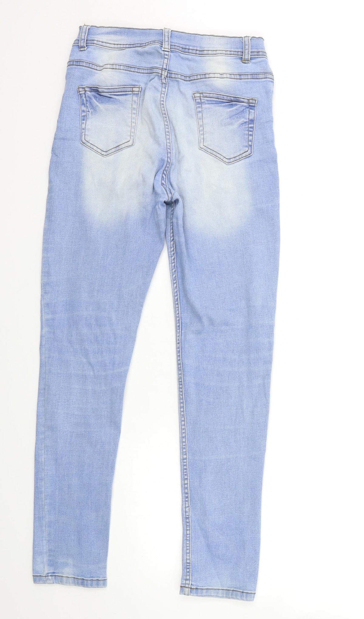 Back view of Denim & Co. girls’ blue denim skinny jeans, size 12-13, years