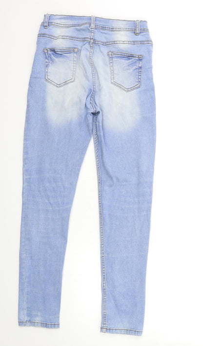 Back view of Denim & Co. girls’ blue denim skinny jeans, size 12-13, years