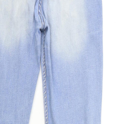 Brand and care label for Denim & Co. girls’ blue denim skinny jeans, size 12-13, years