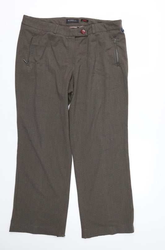 Robell Womens Brown   Trousers  Size 36 L27 in